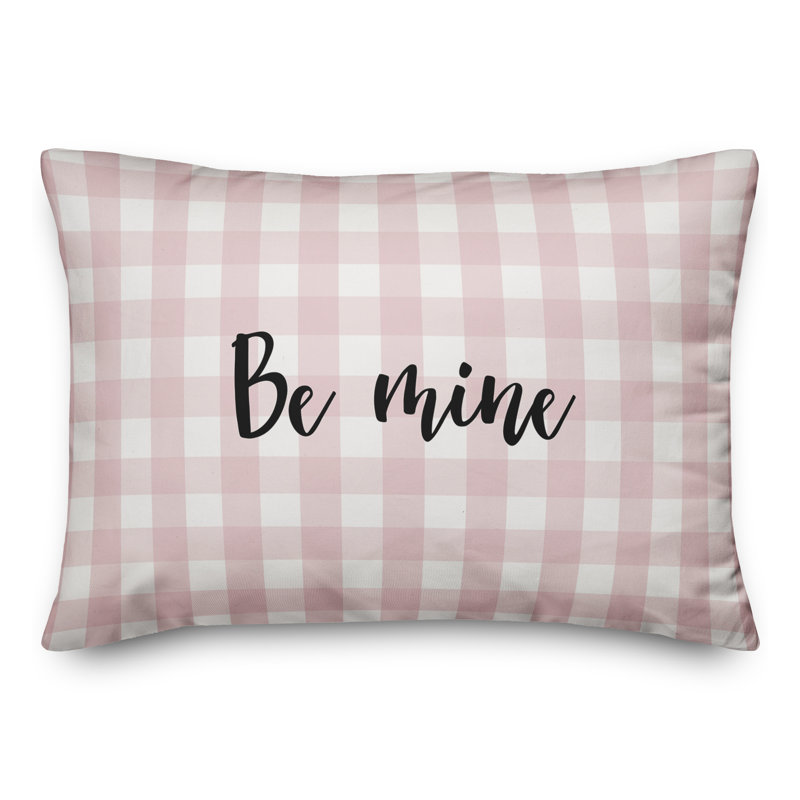 Plaid Throw Pillow, Black/Pink