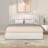 Queen Boucle Upholstered Platform Bed Frame, Storage, Tufted