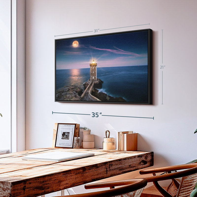 Impression sur toile «Phare plage», H 21 po x l 31 po