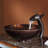 Glass Circular Vessel Bathroom Sink with Faucet-9112518