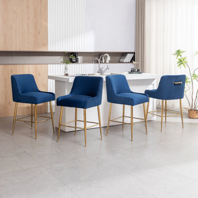 Tabouret de comptoir touffeté en velours