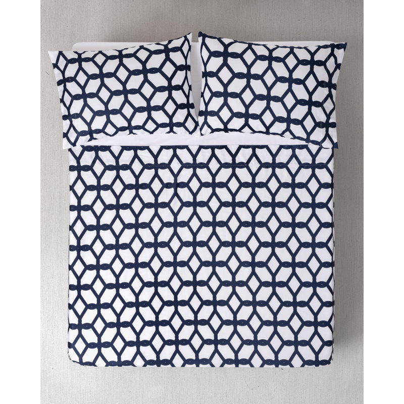 Ensemble de draps pour chambre d'amis 4 pièces 100% coton, Ensemble de draps pour grand lit avec 2 taies d'or, Bleu marine