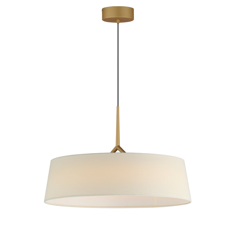 Melva 1 - Light LED Single Pendant, 13.75" H x 21.25" W x 21.25" D, Natural Aged Brass