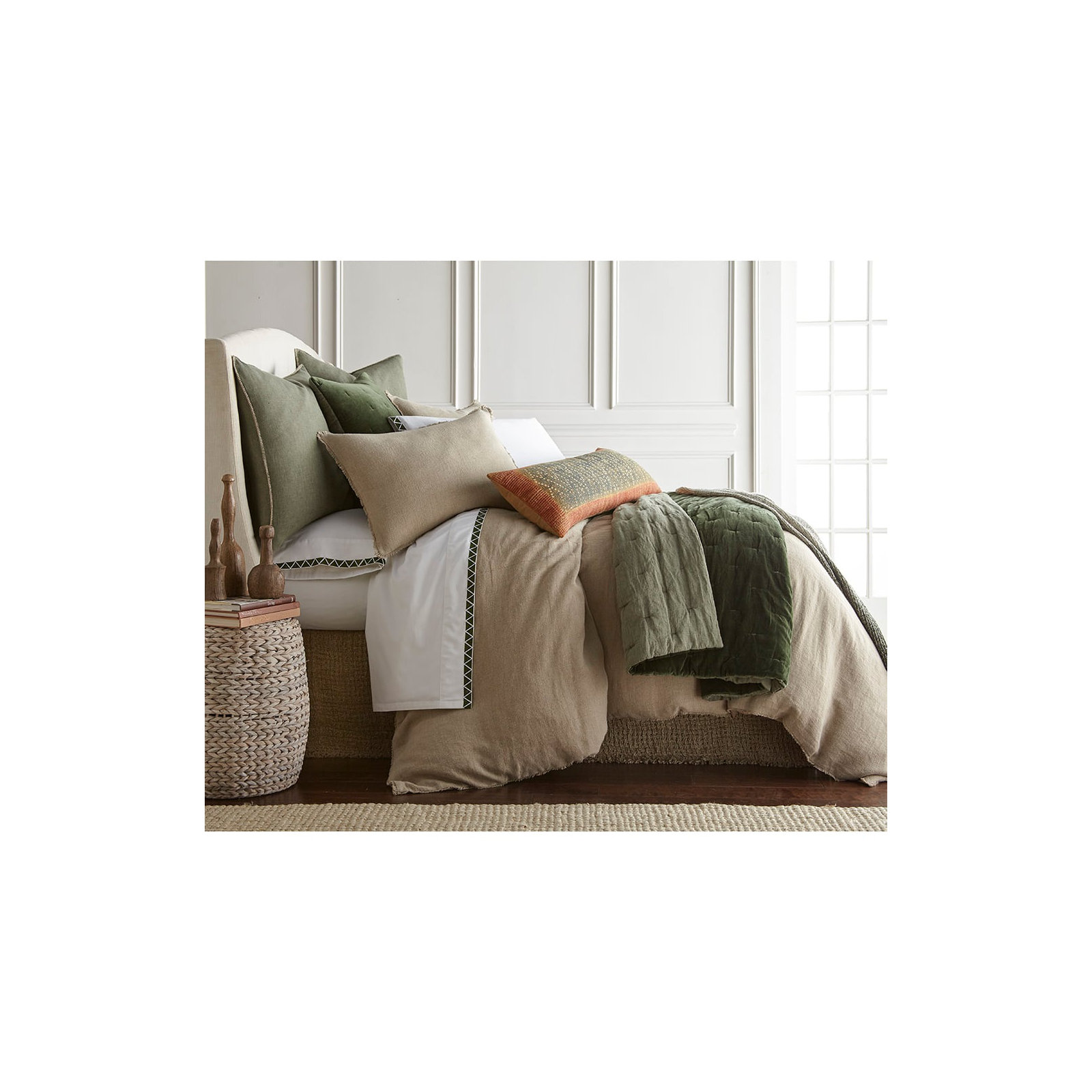 Florine Linen Bedding Set, Standard/Twin