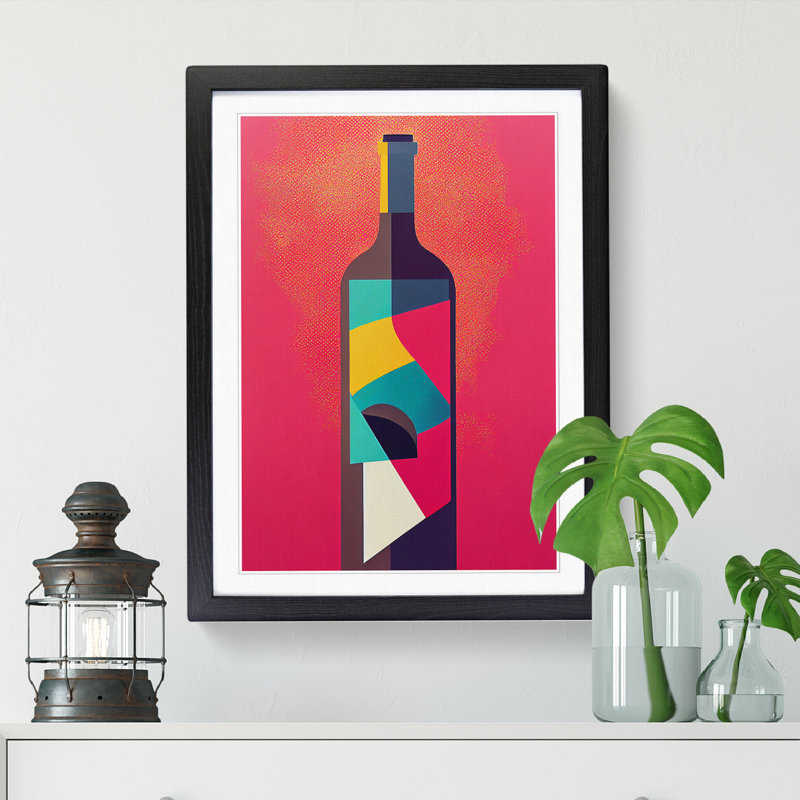 Wine Pop Art - Framed Print, Black, 64cm H x 46cm W x 2cm D