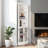 Armoney 65.3" H x 23.8" W 5 Tier Corner Storage Bookcase, Distressed White-894938564
