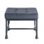 Repose-pieds Brantley en velours gris et finition gris sable