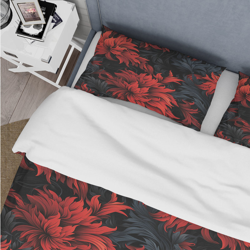 Ensemble de housse de couette Noir Illusions Moody, Housse de couette pour grand lit et 2 taies décor