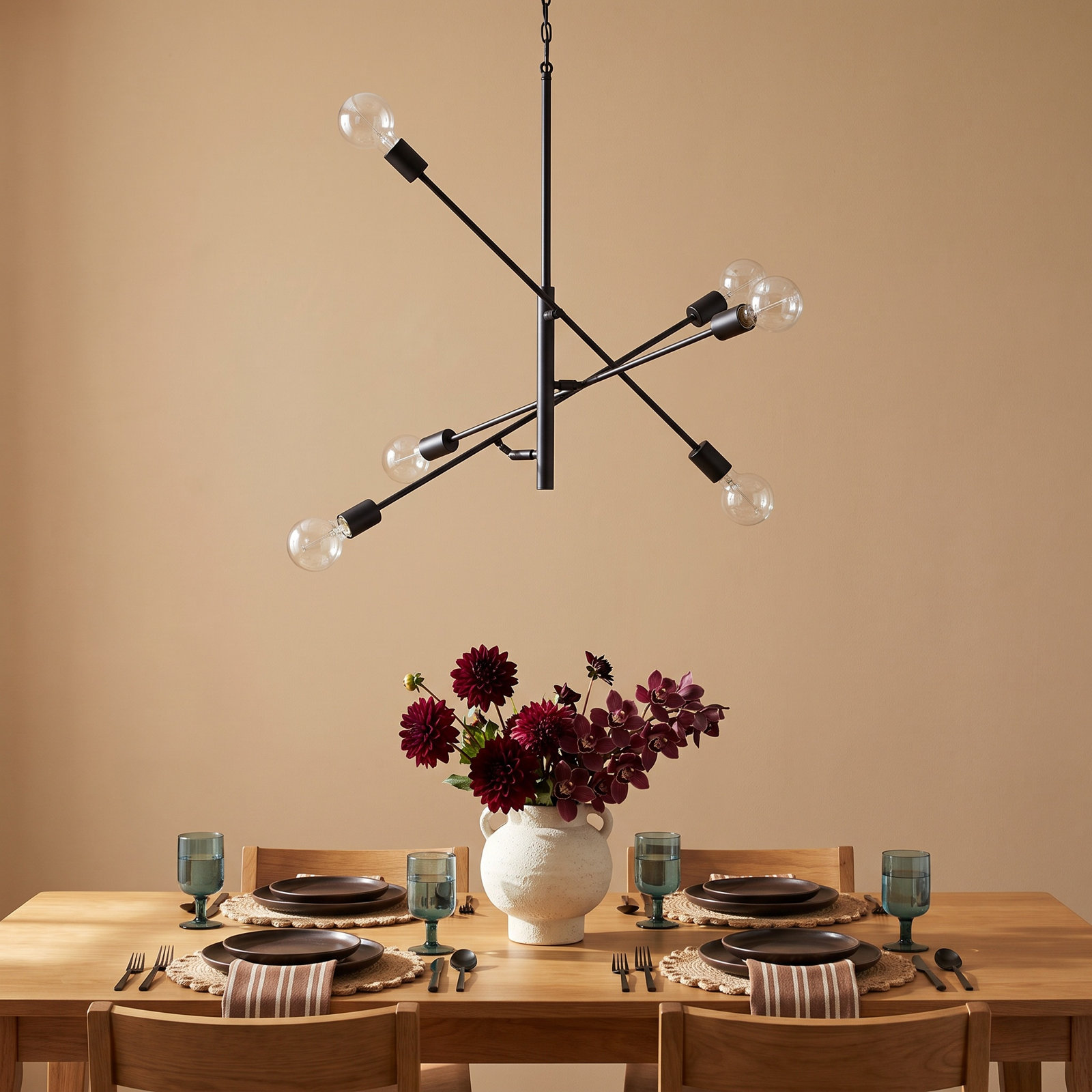 Mardiros 6-Light Chandelier, Matte Black