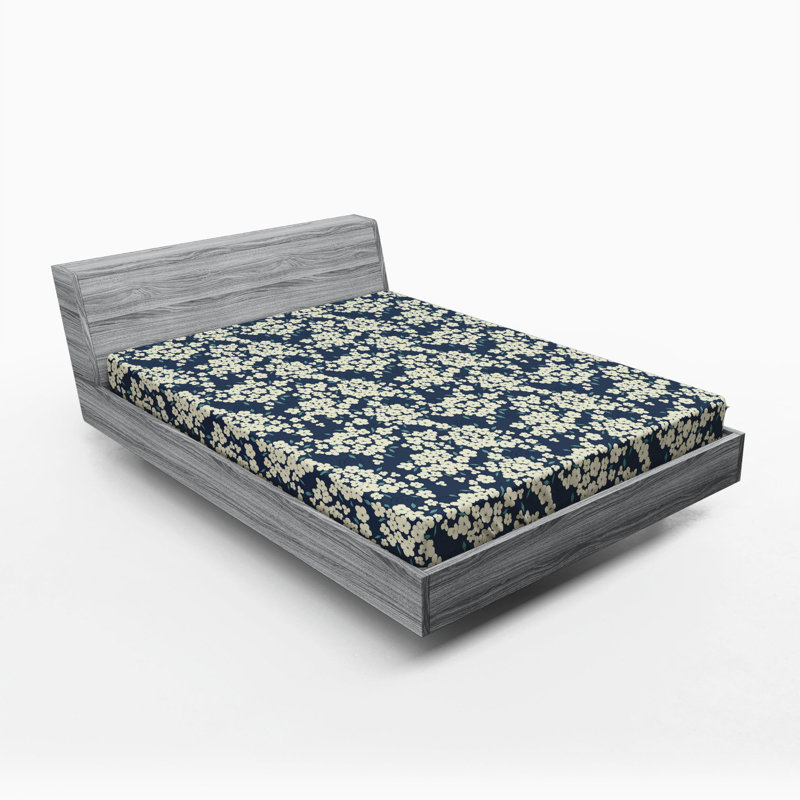 Microfiber Floral Fitted Sheet, Full Fitted Sheet