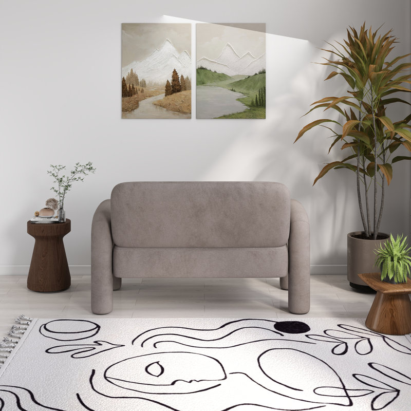 Causeuse en velours 2 places Iryanna, Gris