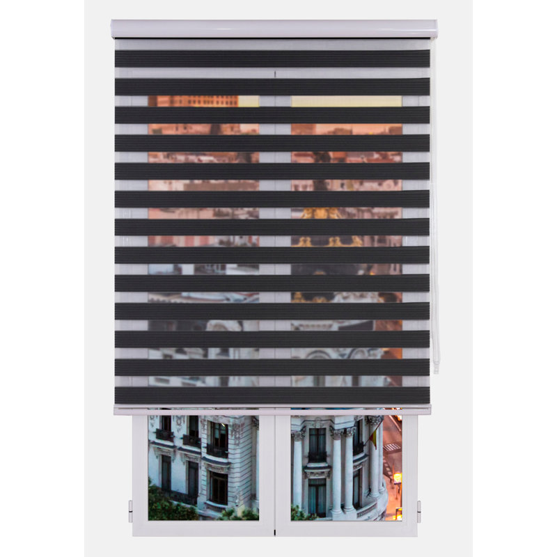 Semi Sheer Zebra Shades, 250 cm L x 120 cm W, Dark Grey