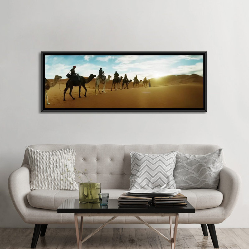 " Tourists Riding Camels Through The Sahara Desert Landscape Led By A Berber Man, Morocco #2 " by Panoramic Images