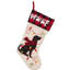 Chaussette de Noël 21 po L en lin brodé à DEL - Chien