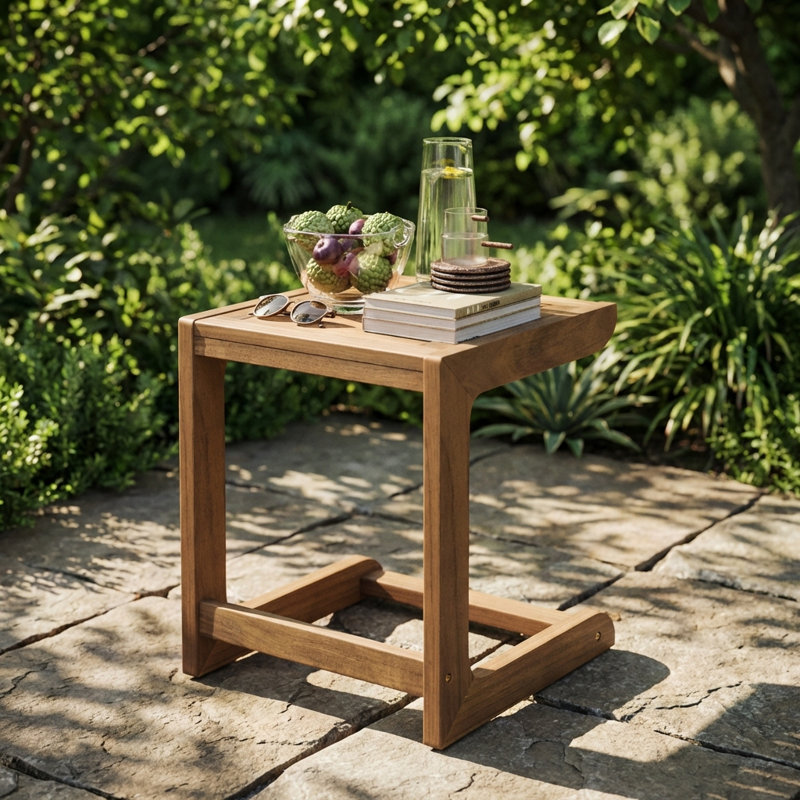 Table d'appoint portative multifonctionnelle en acacia