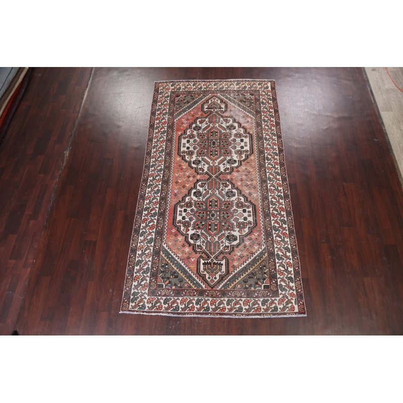 Tapis rétro de style perse Bakhtiari 5 x 10 noué à la main