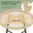 Postfield 3 Piece Outdoor Wicker Rocking Bistro Set with Tempered Glass Coffee Table and Cushions for Balcony Patio Porch