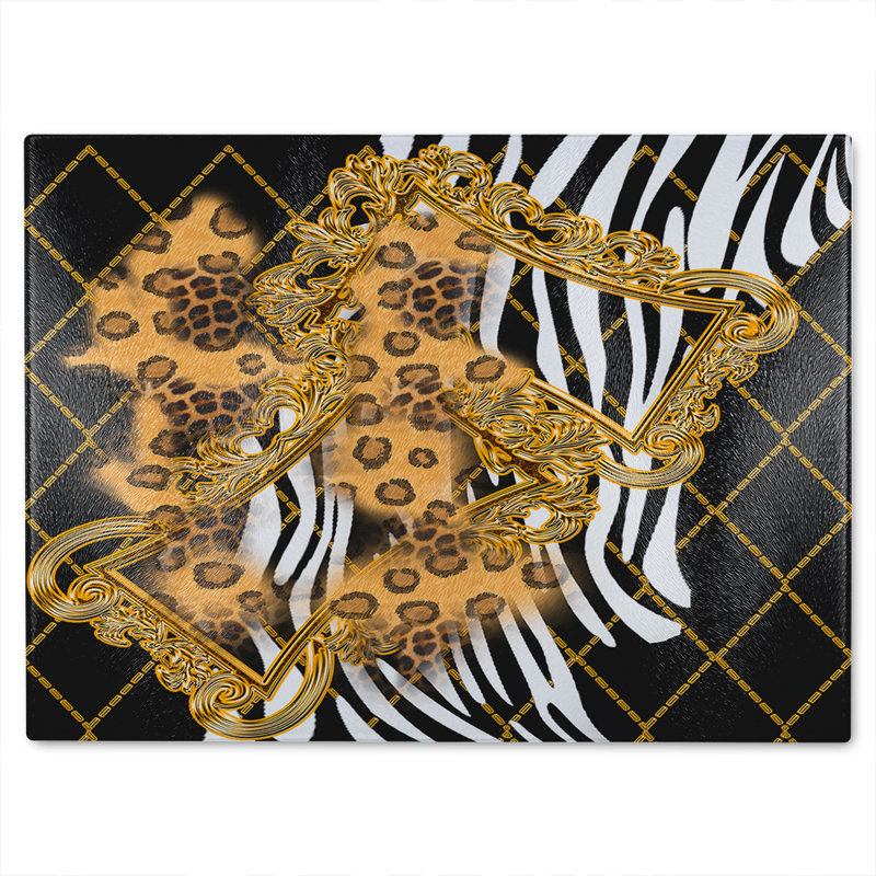 Zebra & Baroque Glass Chopping Board