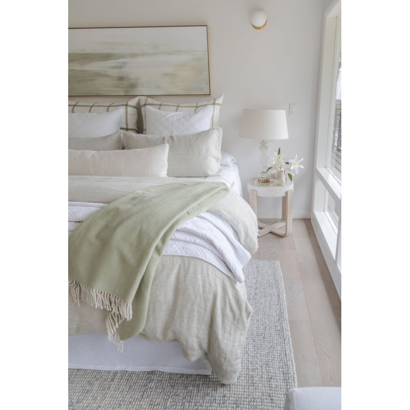 Logan Linen Duvet Cover, Twin, Olive