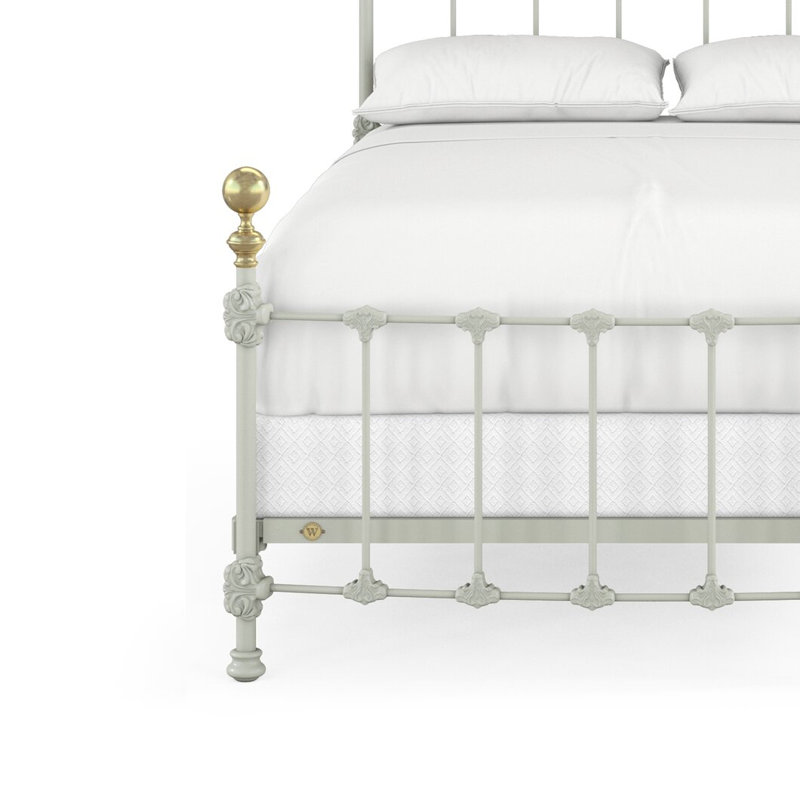 151 Palatial Bed | Complete Arched Foot, Full / Double, Sage Green/Light Gold