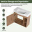 Ensemble de meuble-lavabo simple 24 po avec plateau en céramique Wystan-129380438