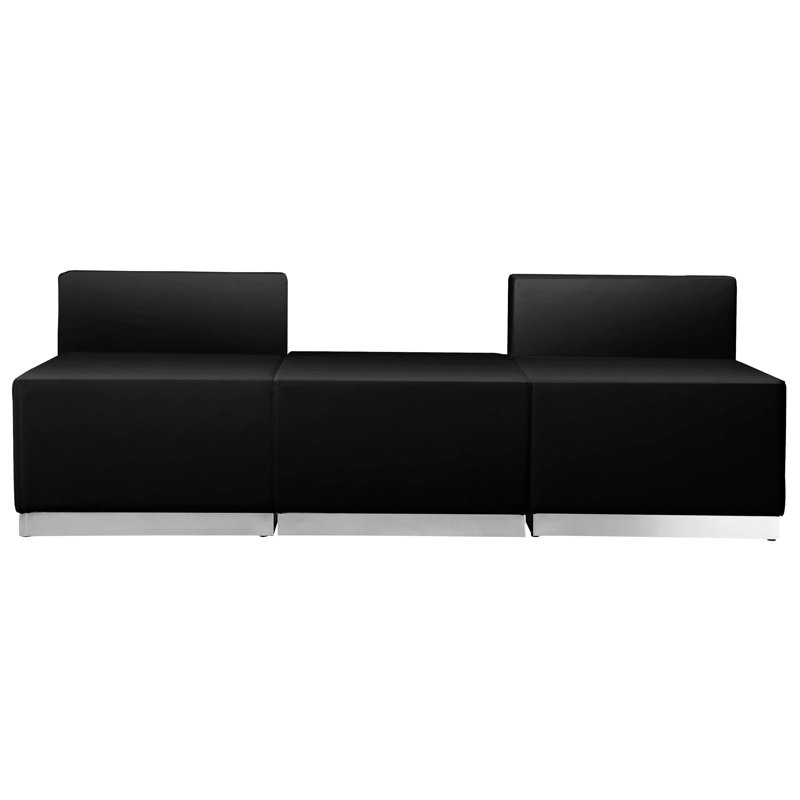 Hercules Alon 3 PC LeatherSoft Modular Reception Configuration w/Taut Back &Seat, Black