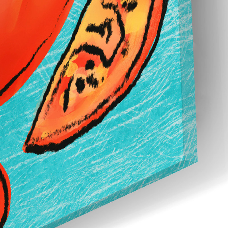  «Tomatoes» par Elizabeth Caldwell, art mural en verre acrylique, 24 po x 36 po, H 24 po x l 16 po