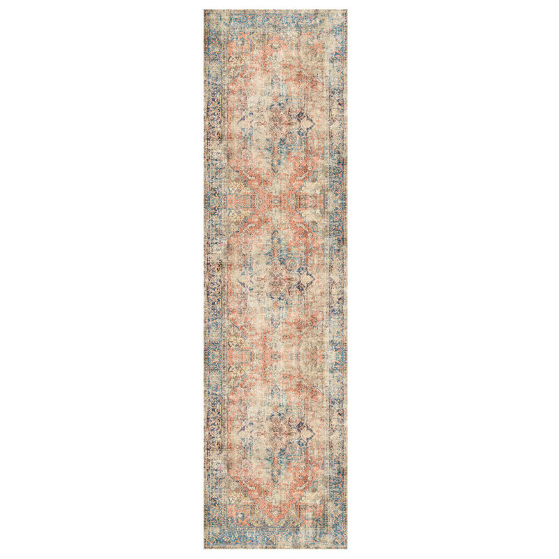 Tapis décoratif coloré en polyester tissé à la machine, Rectangle 2 pi 8 po x 5 pi