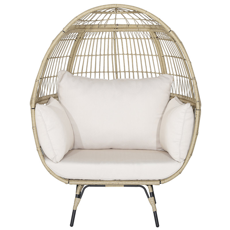 Chanakya Egg Chair with Stand, Brown/Beige
