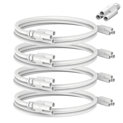 4Pcs 3-Pin T8  Fitting Led Shop Light Cable
