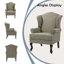 Fauteuil d'appoint à oreilles en lin brun clair avec accoudoirs roulés et pieds en bois massif Duward (ensemble de 2)-634875467