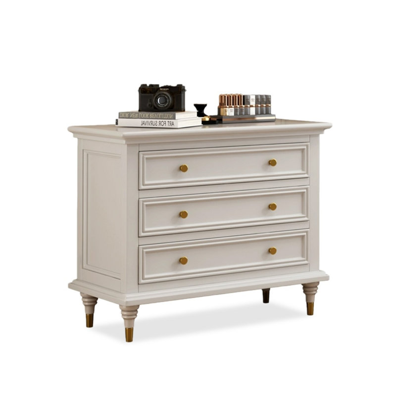 Armoire d'appoint en bois manufacturé blanc massif, H 27,95 po x L 33,46 po x l 17,32 po