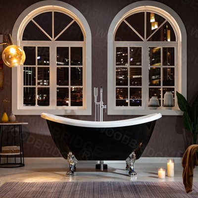 59" x 28" Clawfoot Soaking Acrylic Bathtub
