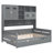 Size Wood Daybed With Twin Trundle And Unified Cabinet-Shelf - Strong Space Managed Wooden Trundle, Cabinet, Shelf In Gray Artistic Style-1426076308