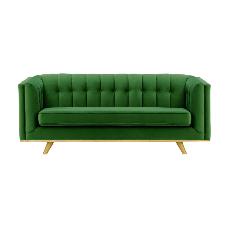 Badnath 3 Seater Velvet Sofa, Green
