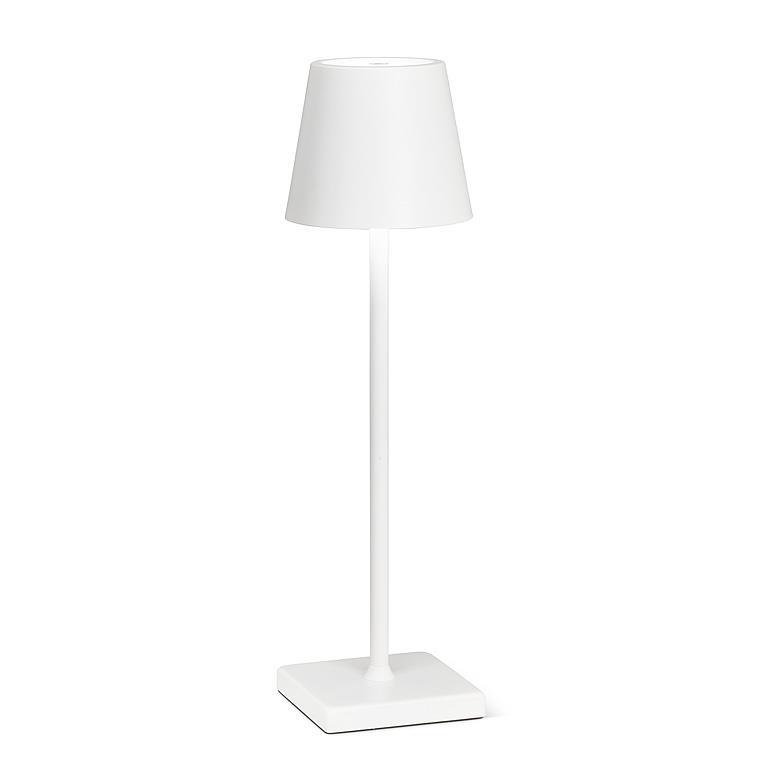  Lampe de table à abat-jour DEL Trilite Classic, lumière sans fil rechargeable, éclairage DEL moderne et écologique pour bureau ou table de chevet 15 po, blanc