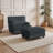 Ermia Modern Faux Fur Chaise Lounge Chair with Movable Ottoman and Pillow-111718447