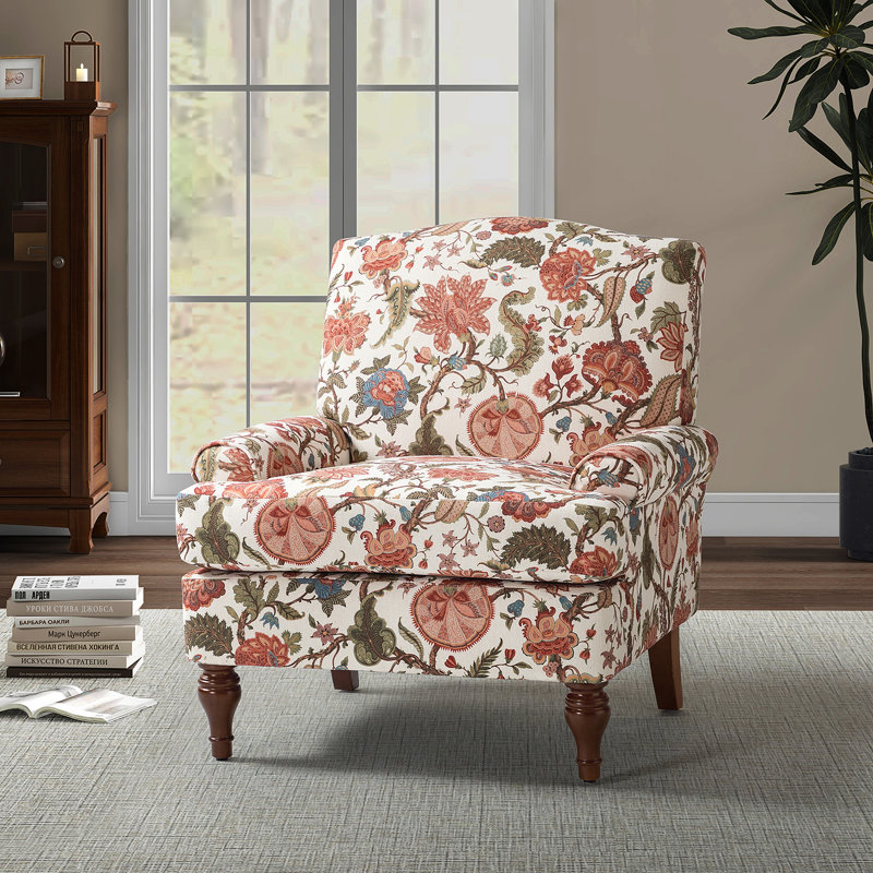 Lark Manor Alainey Upholstered Armchair with Solid Wood Legs & Reviews ...