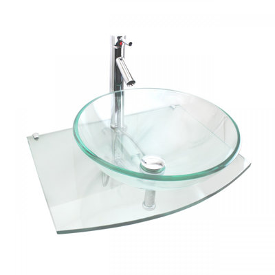 The Renovators Supply Inc. Halo 23.5 " Vitreous China Rectangular Bathroom Sink with Faucet