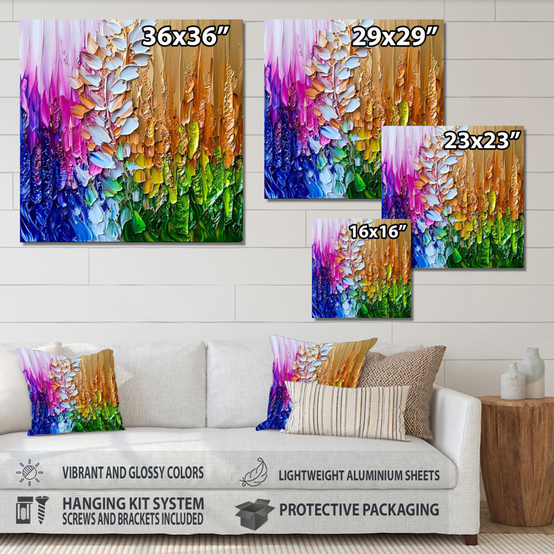 «Purple Bloom Transitional Journey II», reproduction d'art moderne sur métal, H 29 po x l 29 po x P 0,84 po