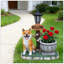 Décoration de jardin pour chien assis Akita