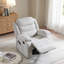 Fauteuil inclinable manuel Lacreta de 37 po de large, moderne, en mélange de polyester souple, avec dossier souple, fonction massage et chauffage, beige-1773163875