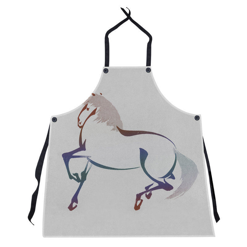 Tablier au cheval japonais keito sato, Gris / Rouge / Mauve
