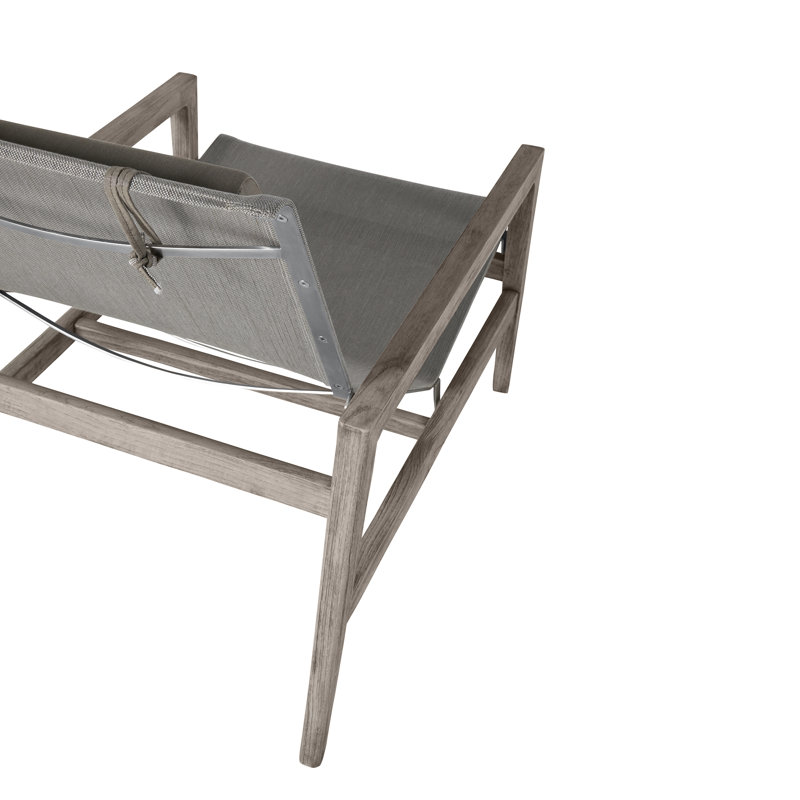 Coast Teak Patio Chair, Oyster Teak Frame/Gray Sling