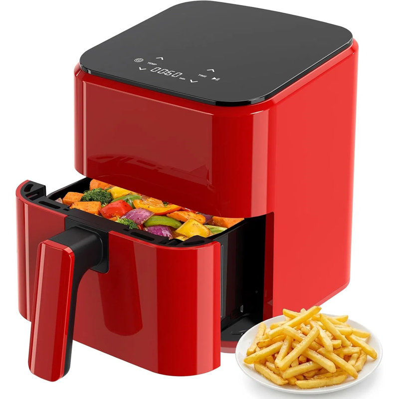 3.17 Qt Compact Digital Air Fryer With Pp Touch Panel, 800w Small Hot Air Fryer For Singles Couples, 5°f Precise Temperature Control Up To 400°f For Healthy Low-oil Cooking