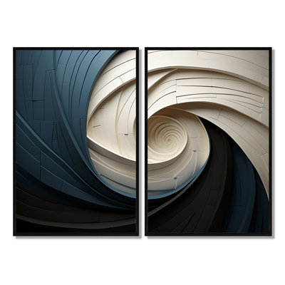Geometric Spiral I - Abstract Spirals, art mural 2 pièces