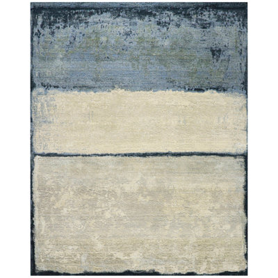 Handmade Silk and Wool Area Rug