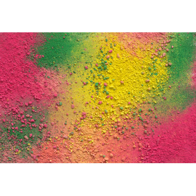 Colourful Background Of Chalk Powder by Smiltena - Wrapped Canvas Print