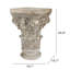 Piédestal blanc orné de 16 x 16 x 24,5 po avec motif de volutes et accents dorés-167622762