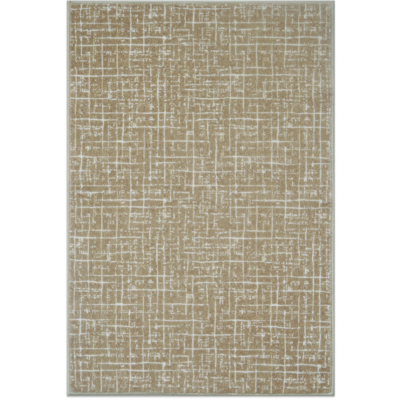 700G Woven - Like Warm Brown Grid American Style Carpet, Rectangle 5' x 7'